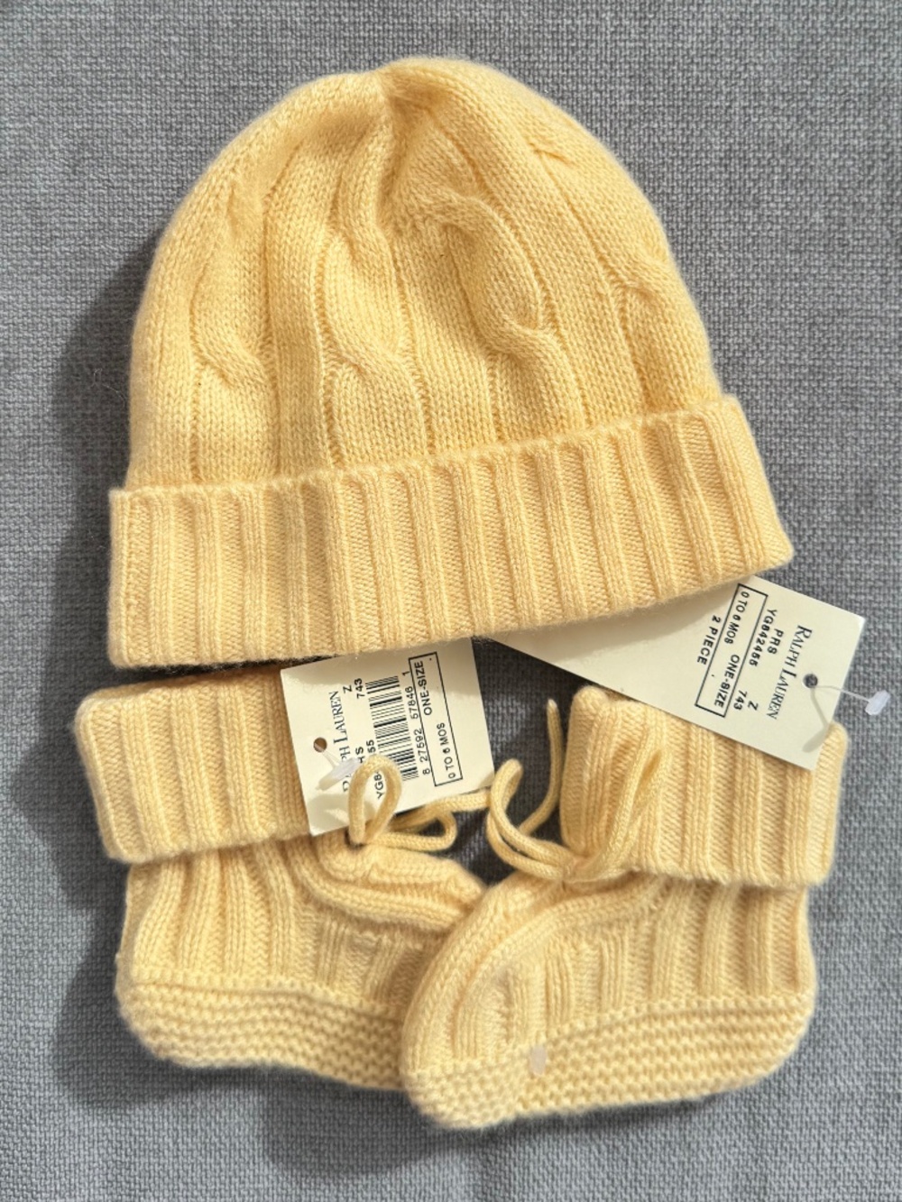 NWT - Ralph Lauren Baby Cashmere Beanie & Bootie Set (0-6 Months)